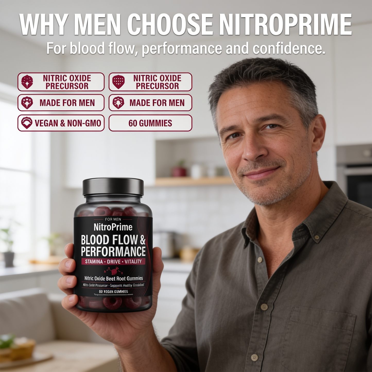 NitroPrimes Erectile Bloodflow Strawberry Gummies