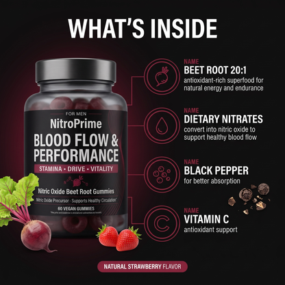 NitroPrimes Erectile Bloodflow Strawberry Gummies